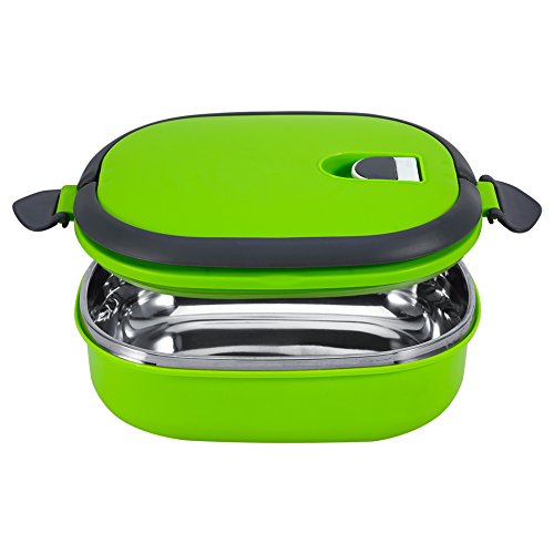 Draagbare Lunchdoos, Hot Lunch Box, Lunchdoos, Stapelbare Lunchdoos, Isolatie, Thermocontainer, Voedselcontainer, Luchtdichte Lagen met Handvat (Groen, 1 Capas)