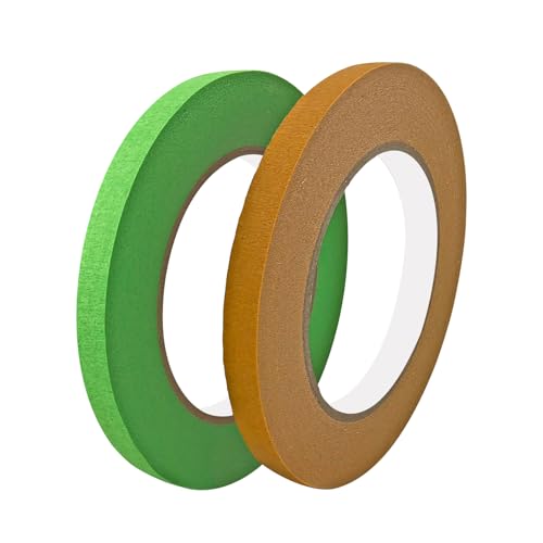 Deklint 2 Rolls 10 mm x 50 m voor schilderen, ambachten en ambachten, lichtgroen en bruin