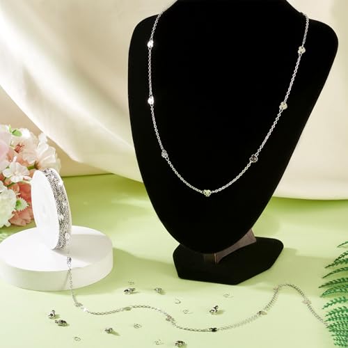 2.5M Roestvrij staal hart Link Kabelkettingen 2x1.5x0.5mm Metalen Oval Link ketting armband maken Kit met Jump Rings Klauw sluitingen voor DIY Sieraden maken 3