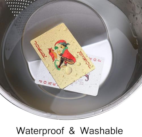 2 x Poker Card Spel, Waterdicht, Plastic, Diamant, Zwart, Kaart Games 54, Perfect voor partijen en Games 4