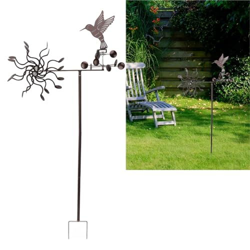 Kolibrie Wind Spinner Metalen Windmolen Windsculptuur Windmolens Catchers voor Outdoor Lawn Yard Patio Tuinversieringen 3