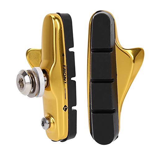 1 Paar lichtgewicht, remschoenen Pads Accessoire Onderdelen Gold Road Bike Opvouwbaar (gold)