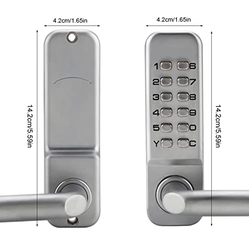 Waterdichte sleutelloze deur slot, mechanische code slot, 1-11 digit code combinaties, wachtwoord voor 30-60 mm deurdikte, met handvat en mortise slot, zinklegering 3