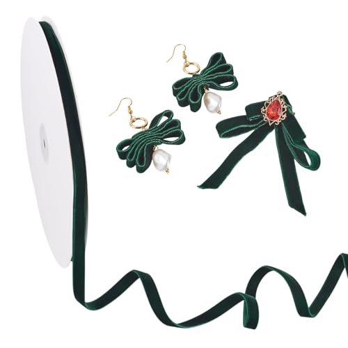 10mm fluwelen ribbels dubbel gezicht fluweellinten donker groene Bow Making Ribbon Vintage Ribbon voor DIY Crafts gift wrapping Bow Choker Haarband