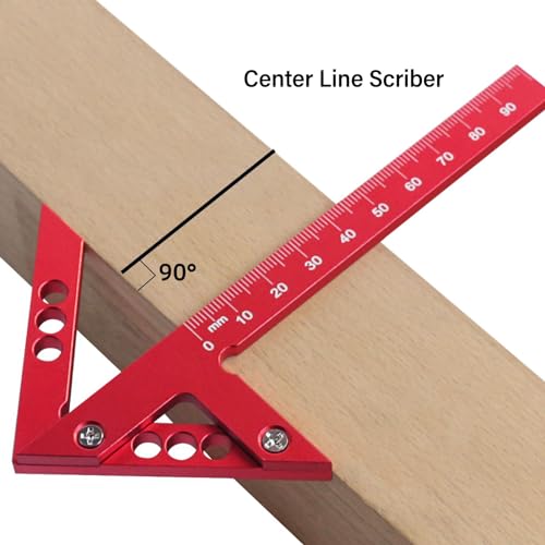 Centerline depreciator voor houtbewerking 45 graden hoekmarkering Metaal Midden Finder Aluminium Legering Midden Finder voor Houtbewerkingsmetingen 5