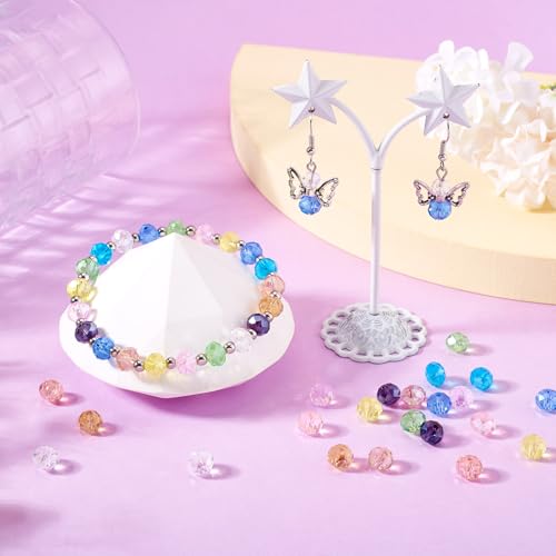 330 st. Facet Rondelle glazen kralen, 8mm Crystal Glazen kralen, Spacer kralen, Galvaniseren en Pearl Plated Glazen Dikke kralen Bulk voor DIY armband sieraden maken