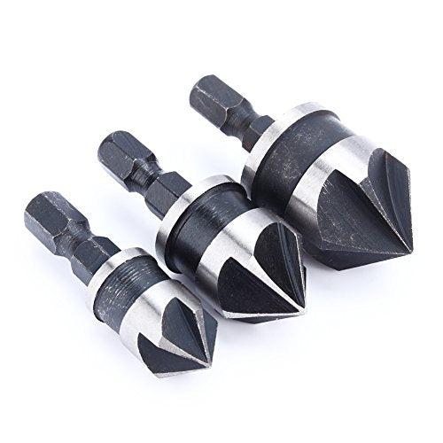 3 Stuk Countersink Drill 90 graden 1/4' Hex Shank Countersink Drill Wood Metal Quick Bit Chamfer Countersink Drill wijzigen