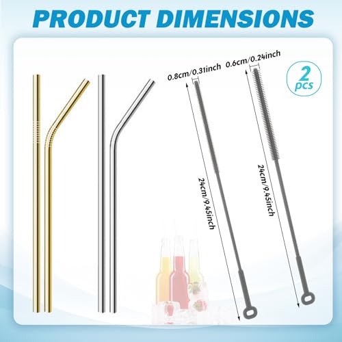 2 stuks Siliconen Flesborstel, Straw Cleaner Set, Extra Lange Dubbelzijdige Zachte Siliconen Borstel voor babyflessen, Waterflessen, Thermos, Sportflesjes, Warmtebestendig, Hangen