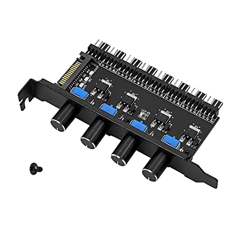 4 Knop koeling Ventilator snelheidsregelaar PC 8 kanalen Ventilator Hub voor CPU geval HDD VGA PWM Ventilator PCI Bracket 12V Ventilator controle voeding SATA/4Pin Interface