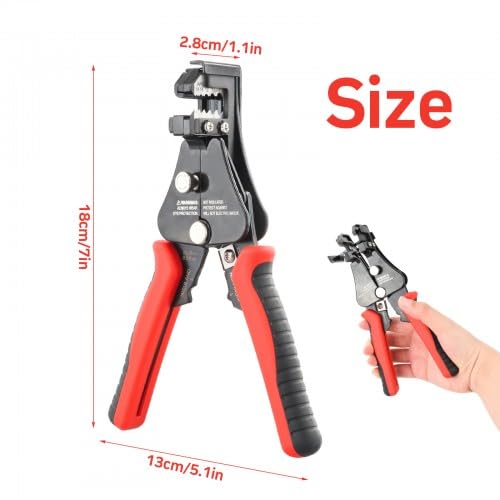 Automatische stripper, kabelstripper, 8-18 AWG, 3-in-1 snijtang, automatische stripper voor elektrische kabels van 0,5 - 6 mm2