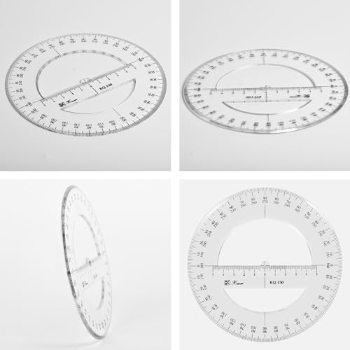 360 Full Circle Protractor, 15cm Plastic Math Meetinstrument Ronde Degree Liniaal Volledige Midround Hoek Protractor 4