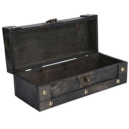 Vintage opslag doos, antieke stijl sieraden ornamenten Organisator Retro Treasure Chest decoratieve schat sieraden kist met slot Home Decoratie borst doos houder sieraden geschenk doos (6702A-DH) 4