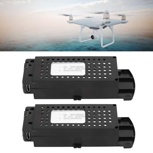 3.7V 3000MAh Drone Lithium Batterij, 2PCs Oplaadbeveiliging Draagbare RC Batterij Vervanging met 3 in 1 Kabel voor S6 G6 Drone RC vliegtuigen 4