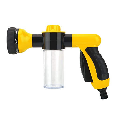 Zeepdispenser voor autowasmachine, hoge druk wasmachine bezem hoge druk spuitbus autowasschuim waterpistool reinigen gereedschap wassen 6M groen (geel)