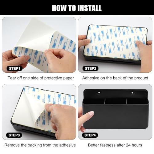 Pen houder Whiteboard met 2 Slots, Wandhouder Dry Wis Marker Holder, 3 Compartiments Zelfklevende Marker Houder, Penhouder Dry Wis Marker en Wiser Organizer voor Office Home School (Zwart) 5