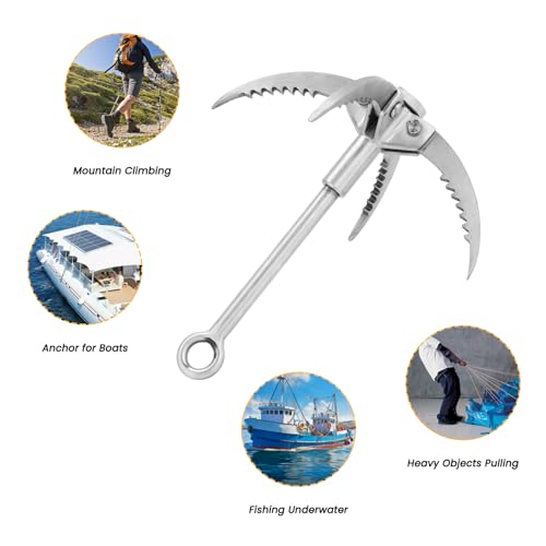 Grijphaak Roestvrij staal Vouwbare claws Non-slip Rock Klimmen Klauw klimmen apparatuur voor klimmen avontuur overleven 4