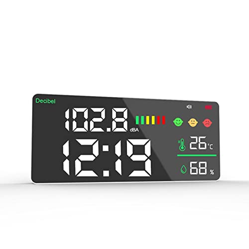 11in LED Noise Level Meter met Temp Humidity Clock Decibel Meter 4 in 1 voor DB Temp Humidity Tester Noise Level Meter voor Classroom Studio Home