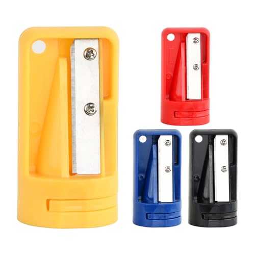 4st Carpenter Potloodslijper, 5,5 x 2,8 cm Houtbewerking Potloodverscherping Potloodslijper, Manual Construction Pencil Sharpener, Portable Sharpener Flat voor houtbewerking Home Office, School