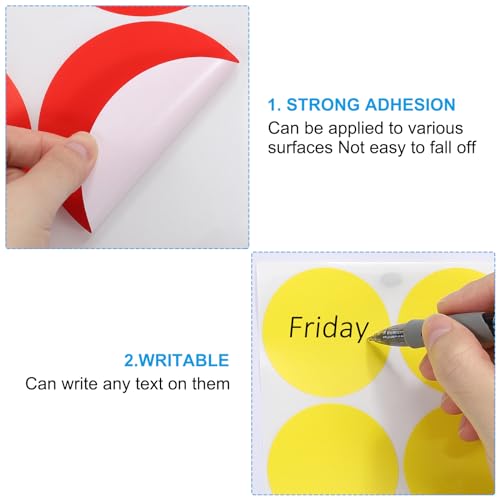 Ronde gekleurde Stickers 3cm, 25Stuks Verwijderbare Sticky Schrijfbare Circle Coding Labels voor Office Shop Home Klaslokaal Marker Classificatie Wit 4