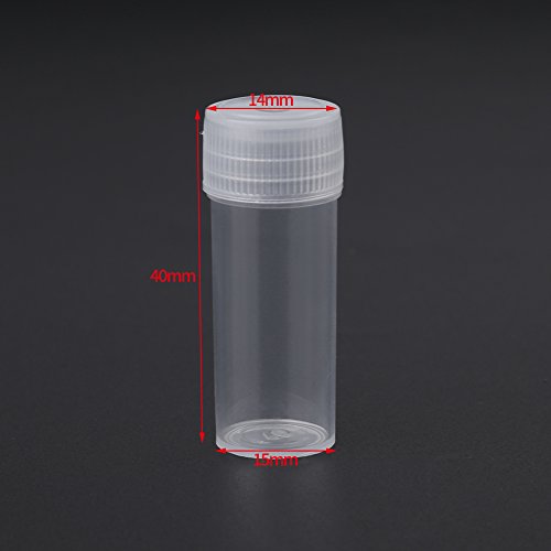 50 st 5ml kleine plastic monsterbuizen met deksels volume plastic monster flessen kleine opslag container reageerbuis injectieflacon houder geboord dia14mm hoogte 40mm