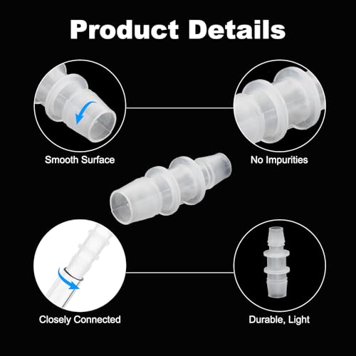 1/2" x 3/8" kunststof slang Barb Fitting, 3Pcs Thru-Bulk Pipe Connectors Barbed Wire Splicer Mender Joint Adapter Unie voor Aquarium Brandstof Gas Liquid Air 3