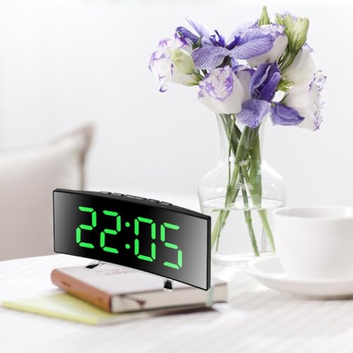 Digitale alarmklok, Grote LED-weergave, Bedside Table, Batterijbediende klok, Elektronische Tafelklok, Reiswekker, Digitale klok met temperatuurweergave, Datum, 12/24 uur, voor Slaapkamer, Bureau