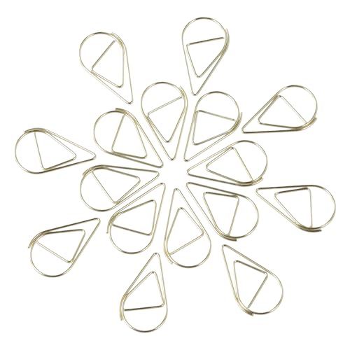 200st Gold Paper Clips Bladwijzers voor boeken, Small Metal Paper Clips, Water Drop Shape Bladwijzers Kaarten, Posters, Foto's