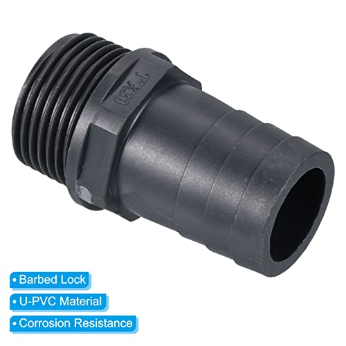 UPVC Barb Slang Fitting, 30mm Barbed Wire G1 Man Wire Pipe Connector Adapter Quick Fittings voor water brandstoflucht, grijs 4