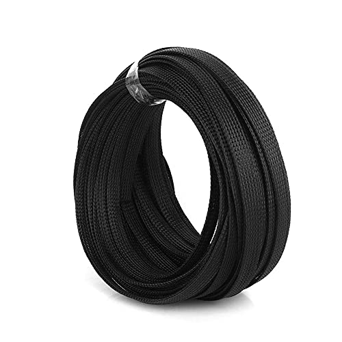 Gevlochten kabel Sleeve Stretchy Pet 33ft 10mm Hoge dichtheid Kabel Sleeves Gevlochten Zwarte Kabel Management voor huishoudelijke apparaten Office 4