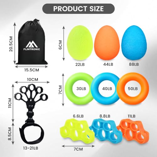 Handtrainer, Finger Trainer, Handtrainer, Finger Trainer, Handtrainer, 3 weerstandsniveaus, Set voor Klimmen, Gitaar en Piano