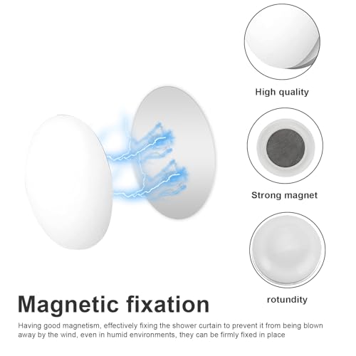 10 Pieces Douche Gordijn Magneten Wit Ronde Magnetische Gordijn Magneten Gordijn Verwarmers Geschikt voor gordijnen, Tafelkleden, Douche Gordijnen 3