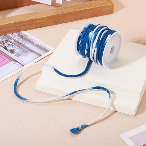 3mm Polyester gevlochten koord Tie- Verf Ronde Touw Segmenten Navy Blue Crafts Cords met Spool voor DIY handgemaakte ambachten Wall Hanger armband 3