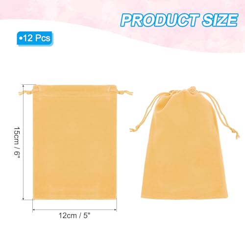 Fluwelen Geschenkzakjes, 12 stuks 12x15cm Velvet Geschenkzakje Sieraden Pouch Geschenkzakje voor bruiloft Favor Party Verjaardagsfestivals Goud, Zwart, Coin Pouch