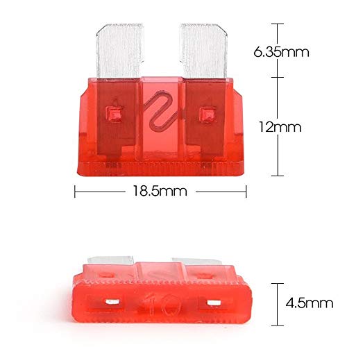 90 stuks auto-fuses, platte bussen, 19 mm, kleine auto-fuses, auto-fuses, 1A, 2A, 3A, 4A, 5A, 7.5A, 10A, 15A, 20A, 25A, 30A, 35A, 40A 3