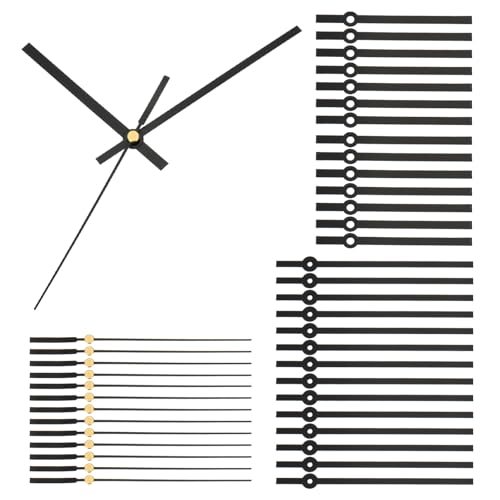 Vervanging Klok Handen Kit, 14 Set Vervanging Klok Handen Kits klokmechanisme beweging aluminium wand klok handen onderdelen voor muur klok reparatie DIY, zwart, A06