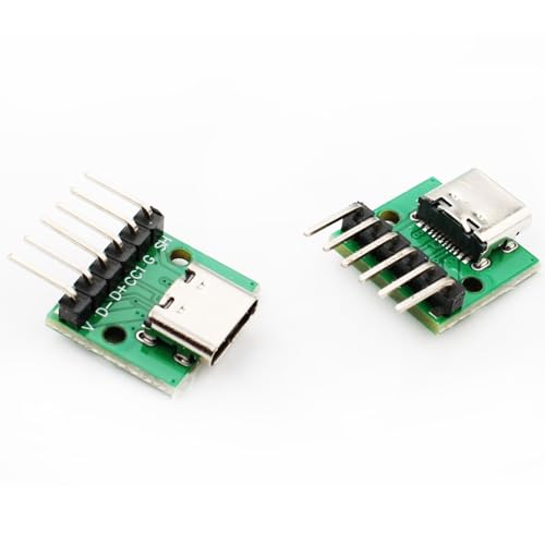 10st USB C Breakout Board naar DIP PCB Adapter Breakout Test Board met gebogen, Pin 2.54mm Pitch, 16 Pin 3.1 Type C tot 6P DIY Converter 3