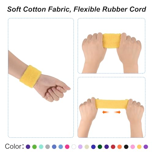 Sport polsbandjes Cotton Terry Kleding Absorberende Sweatband voor Tennis Basketball Working Atle 4