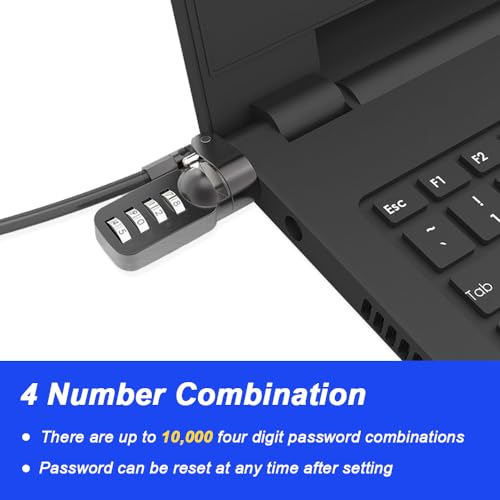 Laptop Security Lock Kabel, 4 digitale wachtwoordbeveiliging Computer Kabelbeveiliging, Anti-diefstal slot Compatibel met Dell Notebook (pakket van 2) 3