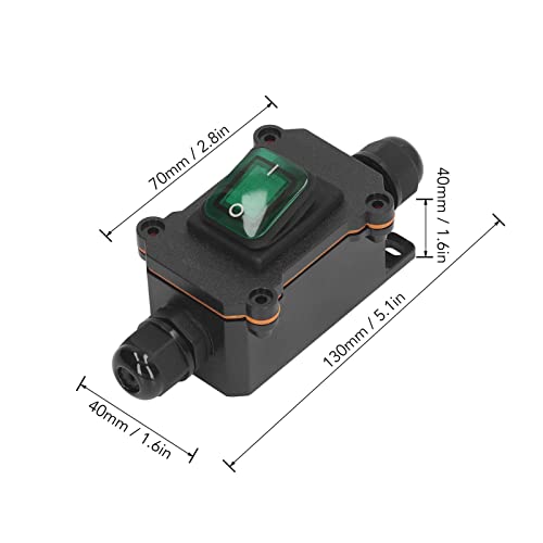 4 Pin 2 Position Inline Cord Switch 16A 250V High Current Inline Switch Plug and Play IP65 Waterproof voor buitenschakelaars (Vegetabel) 4