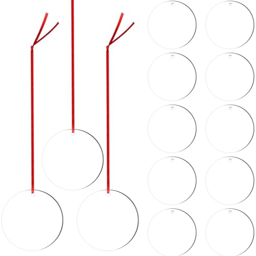 Sublimatie Blank, 10st 80mm Sublimatie Ornament Blanken Mdf Sublimatie Blank Gepersonaliseerde Rond Halloween Kerst Ornamenten voor DIY Craft Supplies