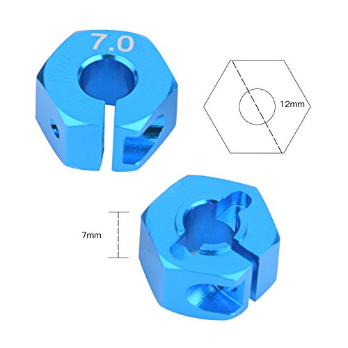 4 stuks Hex Drive Adapter, 12mm 7.0 Rad Hex Stick Nabenadapter für 1/10 RC HSP HPI Redcat Auto Ersatsteile 3