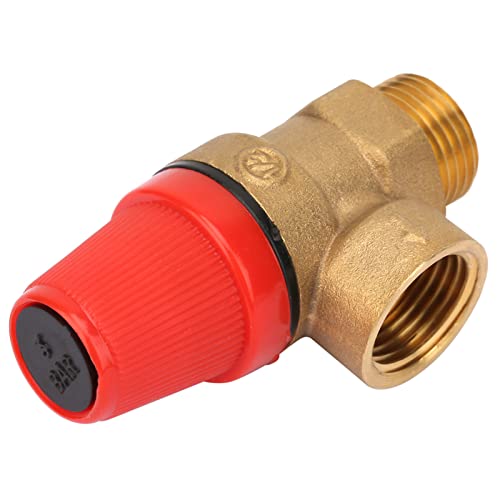 Fafeicy Premium Brass Safety Valve G1/2 Inch DN15 Threaded Spring, Hang Furnace, Safety Valve, Pressure Limit Valve (3 Bar DN15), Andere Valve Accessoires 4