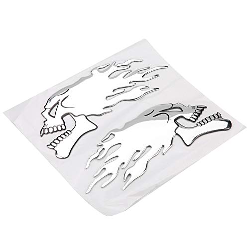Schedel Stickers + Sticker, 2 stuks 3D Head Auto Motorfiets Auto Decor Decal, autocollant Chrome Moto en Decals Autocolant Tank Badge Shark voor een motorfiets voor 3D Motorfiets Stickers