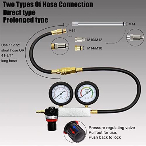 Cilinder Leak Down Tester Benzine Motor Compressie Dual Gauge Detection Tool voor drukregeling Leakage Test Auto Reparatie Gereedschap Autoonderhoud Hulpmiddelen 3