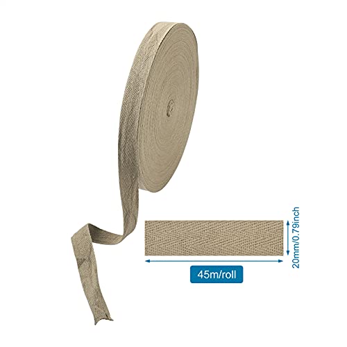 45 Meter 20mm 3/4" Katoen Bunting Tape Twill Tape Haringbone Libbons voor het naaien van dressmaking wijzigingen ambacht, Camel 3