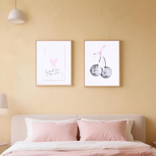 8Stuks Coquette Wall Art Prints,25x20cm Frameloze Preppy Wall Posters Esthetische Coquette kamer decoratie Roze Bow Room Decoratie voor slaapzaal Slaapkamer (8 stijlen) 5