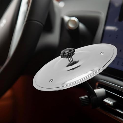 Auto Crash Cymbal Mini Drum voor voertuigen Air Vent Dash Kleine Leuke praktische accessoires met verstelbare ABS Bracket voor drummers en muziekliefhebbers (SILVER) 4