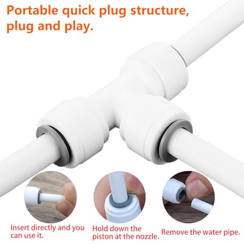 1pc waterslang connector, tee 1/4 inch met snelle koppeling, omgekeerde osmose waterfilter 5