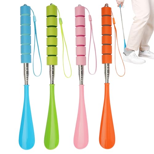 4Pcs Long Handle Schoenhorn Telescopische Schoenhorn 29-70cm, verstelbare Schoenhorn, Intrekbare Schoenhorn, Lange Schoenhorn, voor mannen, vrouwen, oudere, zwanger, kinderen