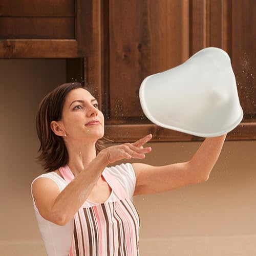 Siliconen Pizza, Spinning Deough, 30 cm, Gesimuleerde Pizza Bakvorm, Pizza Speelgoed, Simulatie Pizza, Restaurant Display, Prop, Pizza Model voor koken, Beginners, Koken, Keuken, Pizza laden, Wit 3